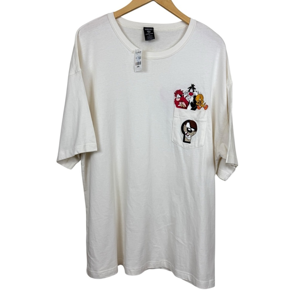 Vintage Looney Tunes Warner Bros Studio Store Oversized Tee Cartoon Pocket 90s